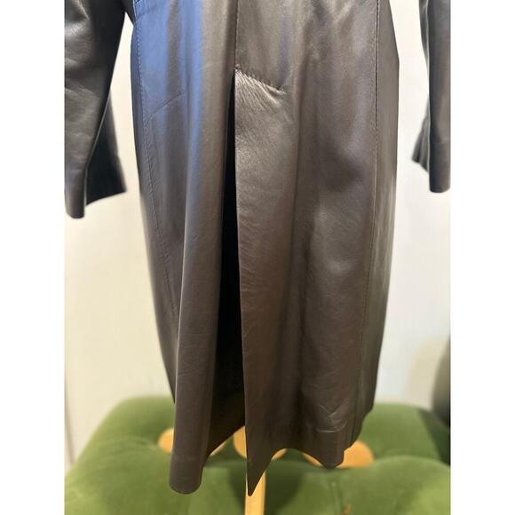 Bettina Rizzi Buenos Aires Brown Soft Long Leather Minimalist Jacket size S/M - Picture 10 of 15